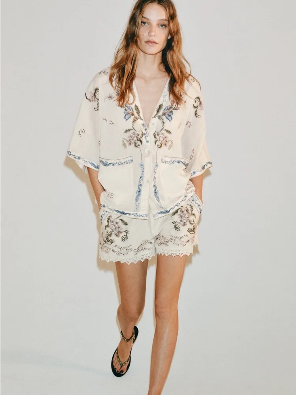 ZARA ZW COLLECTION EMBROIDERED SHIRT